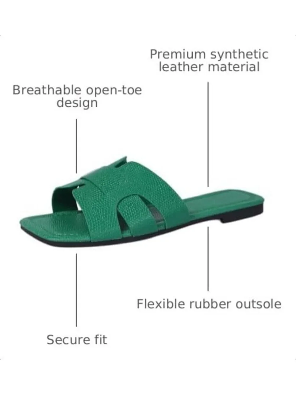 Elegant Casual Flat Sandals for Women, Comfortable Slip-On Slides, Versatile